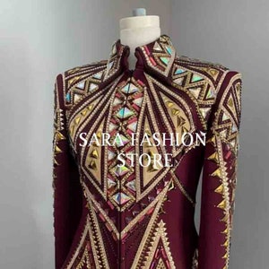 Western Custom Rodeo Queen Showmanship jacket.Western pleasure horse show shirt, Horsemanship, Women Rail Jacket,Western ShowJacke
