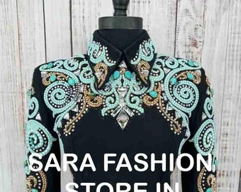Western women show jacket Western Custom Rodeo  Queen Showmanship jacket.Show clothing showmanship jacket.