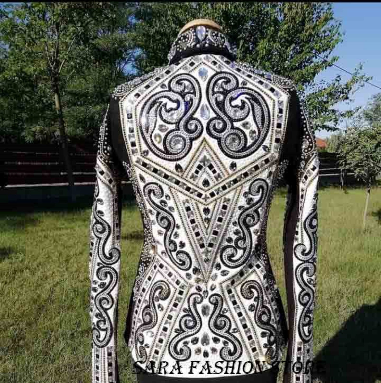 Veste Western Show Season Pour Femme - Noire Et Argent, Personnalisée, JAMAIS PORTÉE (Neuf)
