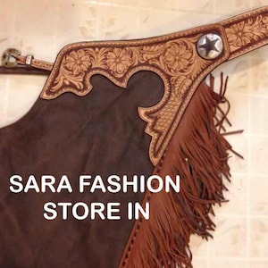 Chap Fringed Chap Custom made chap hand made chap Leather Western  Chaps  Custom chap Made with High Quality Leather