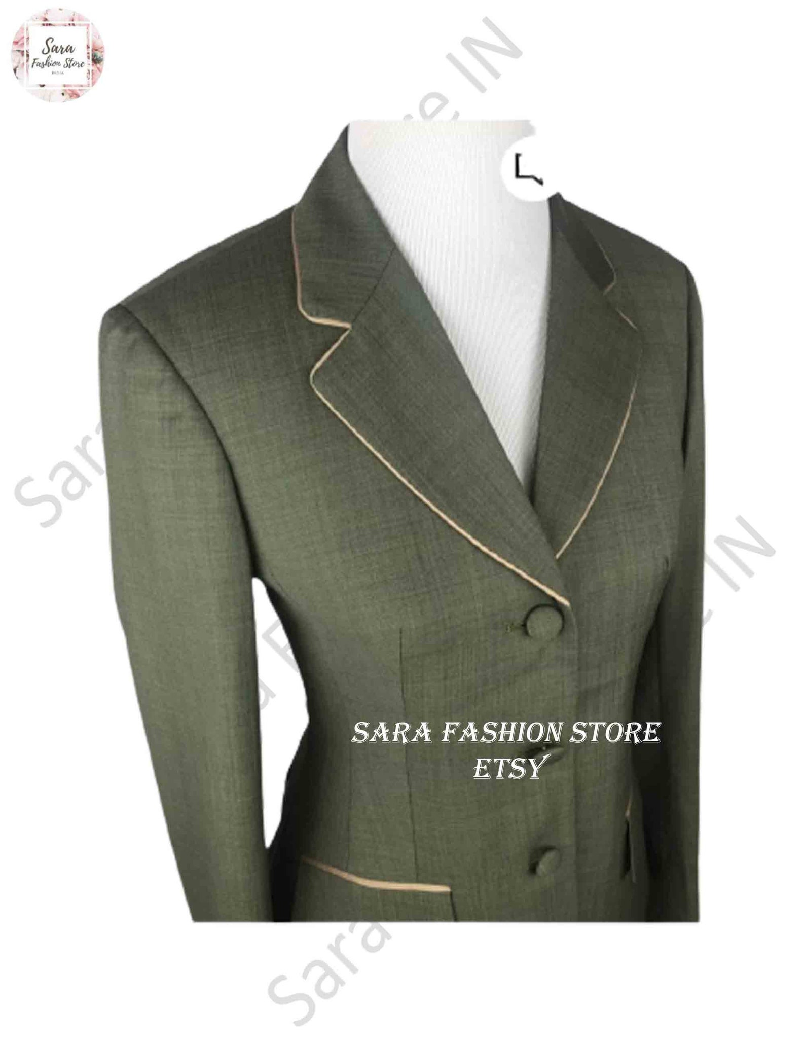 Hunter Green Hunt Coat With Velvet Collar/riding Jacket Etsy