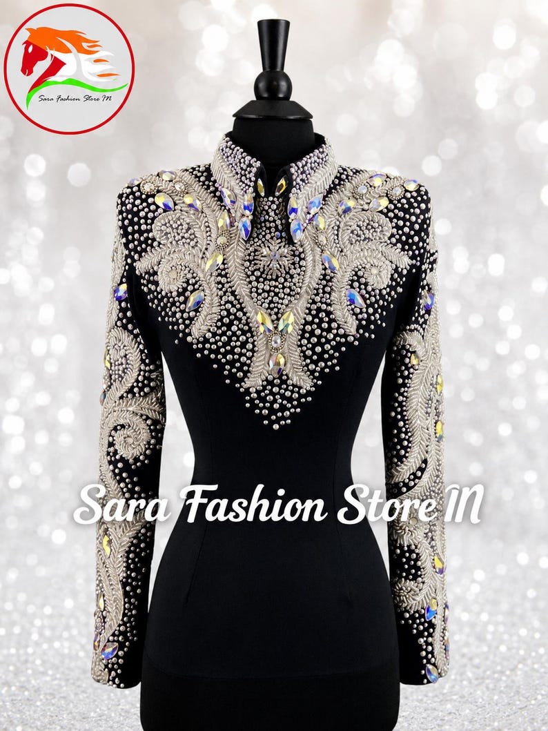 Women's Western Show Jacket: Crystal Rhinestone Equestrian Competition Top image 2