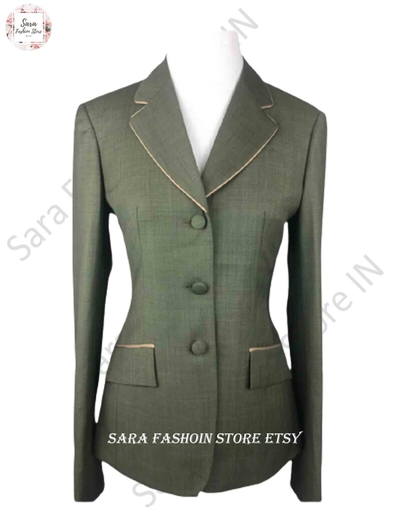 Hunter Green Hunt Coat With Velvet Collar/riding Jacket - Etsy