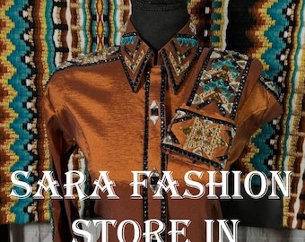 Retro Shirts . Western women show shirt Shirt with Saddle pad