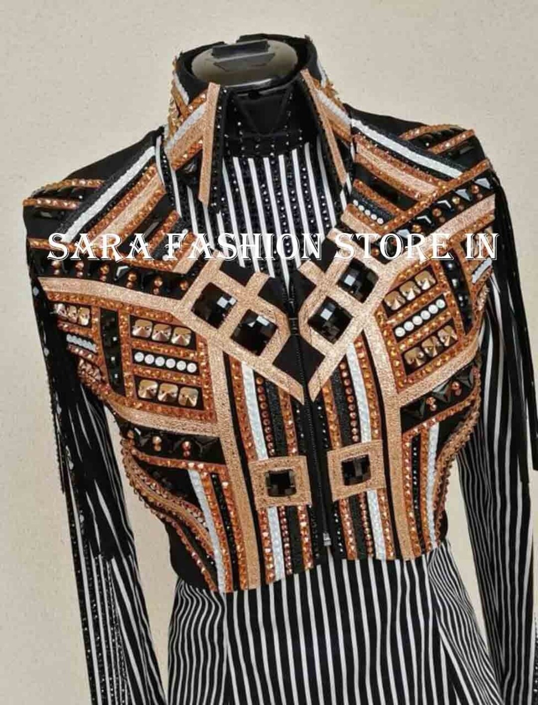 Boléro Show Western Avec Chemise Intégrée – Lux Show Apparel, Neuf, Fabriqué En Inde