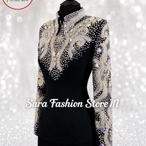 Women's Western Show Jacket: Crystal Rhinestone Equestrian Competition Top image 4