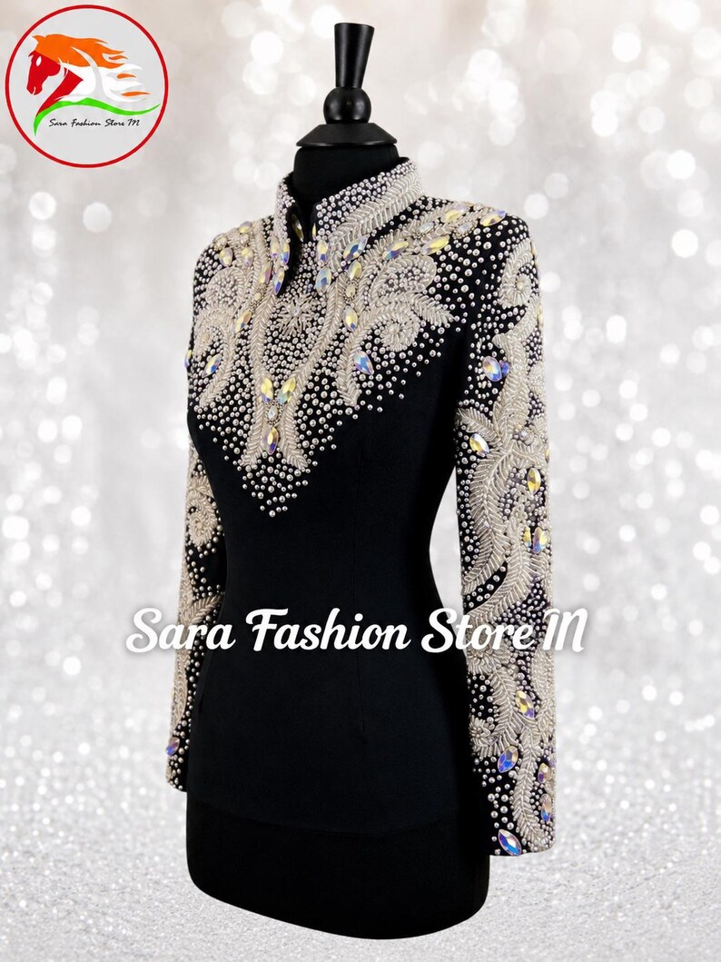 Women's Western Show Jacket: Crystal Rhinestone Equestrian Competition Top image 4
