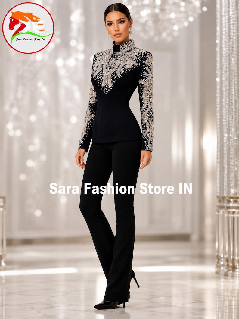 Women's Western Show Jacket: Crystal Rhinestone Equestrian Competition Top image 3