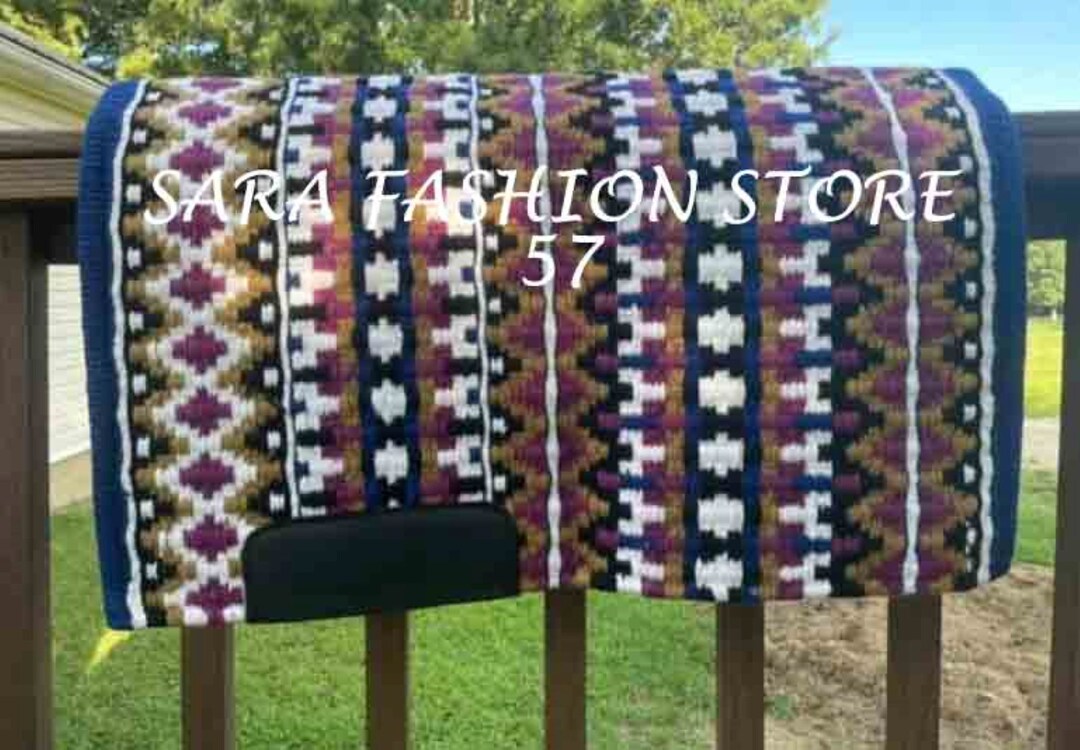 3in1 Design Western Show Saddle Pad for Horse on Fully Copper Metallic Color Western Show Saddle