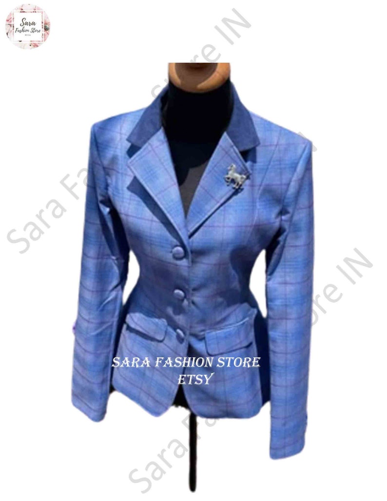 Hunter Sky Blue Hunt Coat With Velvet Collar/riding Jacket Etsy