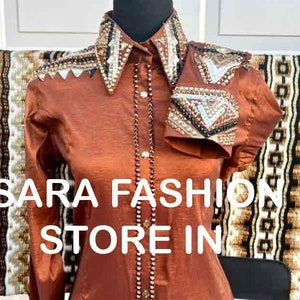 Retro Shirts .Western Custom Rodeo Queen, Showmanship, Horsemanship , Western Pleasure Show Shirt & Women Rail  with Western Saddle Pad