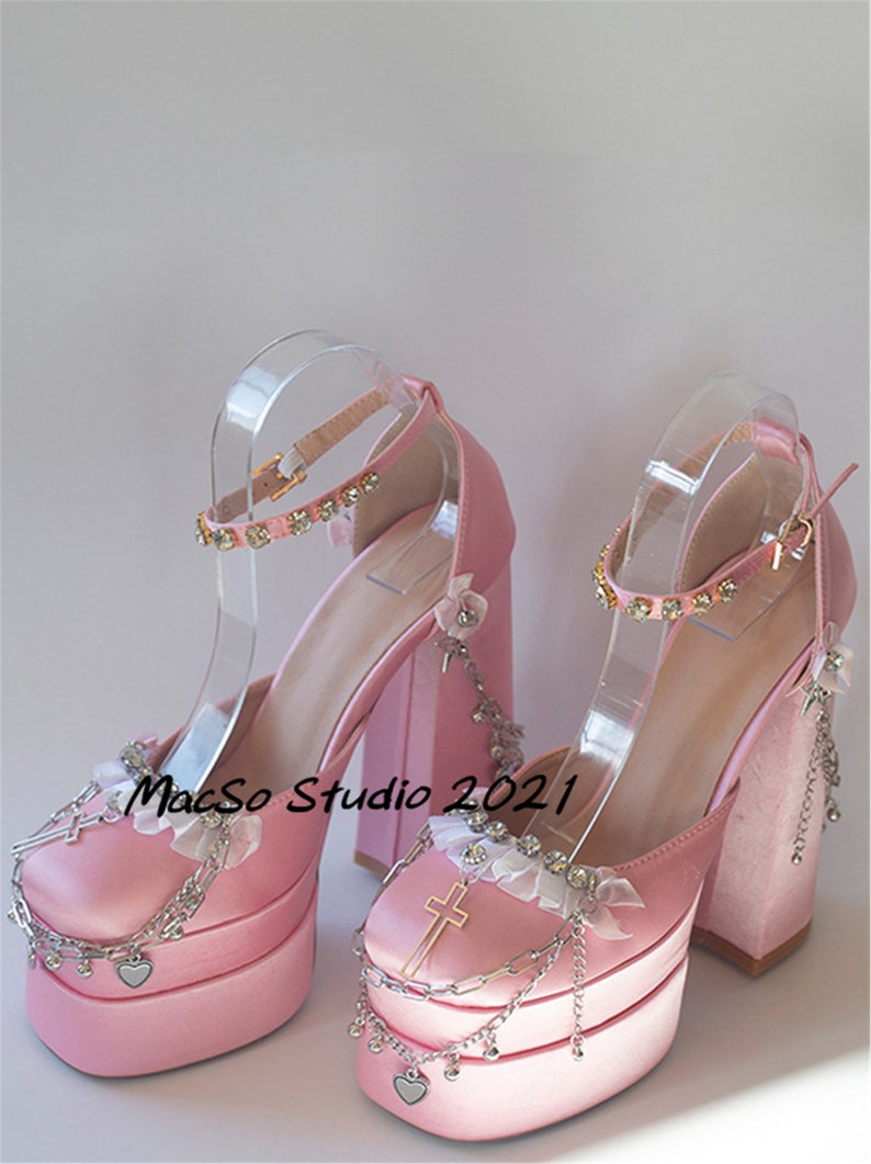 Gothic Y2k Thick Heels Cosplay Platform High Heels Adult Etsy