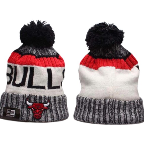 Chicago Bulls Knit Pom Beanie Hat Lined 