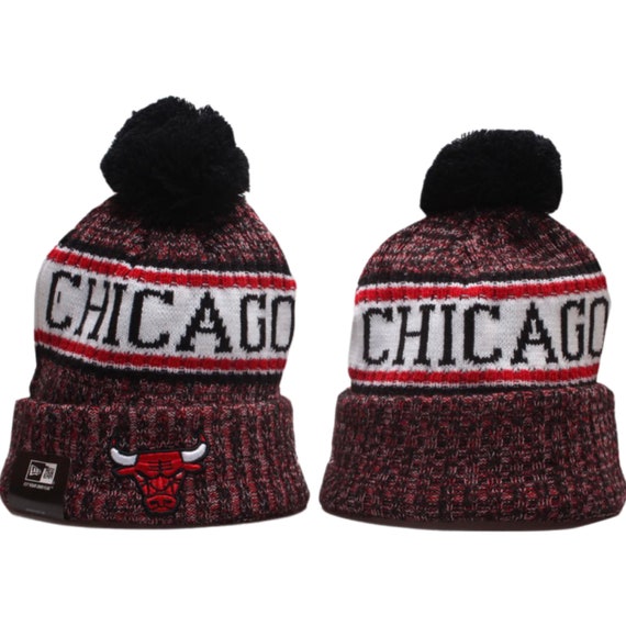 Chicago Bulls Knit Pom Beanie Hat Lined 