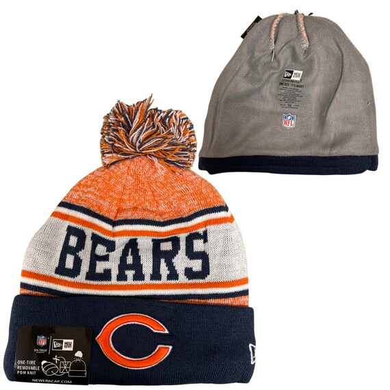 Chicago Bears Knit Pom Beanie Hat Lined 