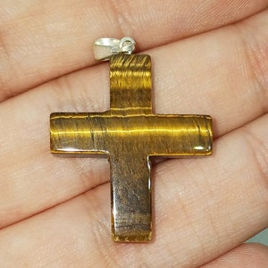 Tigers eye cross pendant high quality tiger eye pendant brown crystal necklace natural crystal pendant cross necklace pendant cross gift