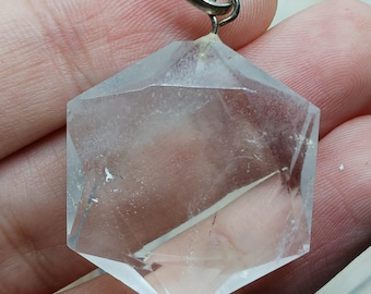 Colgante de cuarzo transparente de alta calidad, colgante de estrella de David, collar de cuarzo blanco, colgante de cristal natural, collar de cuarzo hexagonal, joyería de cristal