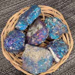 Bornite Chalcopyrite (peacock copper ore) from Mexico raw chalcopyrite 1.75" - 3" rough bornite peacock stone colorful chalcopyrite crystal