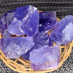 Raw Fluorite - blue Cubic fluorite from Madagascar -  Madagascar fluorite purple fluorite