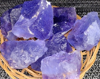 Raw Fluorite - blue Cubic fluorite from Madagascar -  Madagascar fluorite purple fluorite