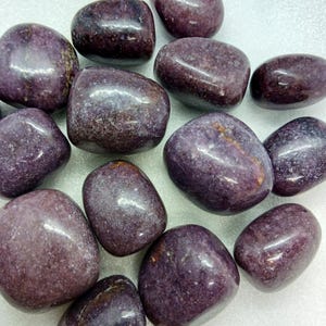 High quality lepidolite tumble 1/2 lbs or single stone - natural tumbled lepidolite crystal stone polished purple lepidolite pocket stone