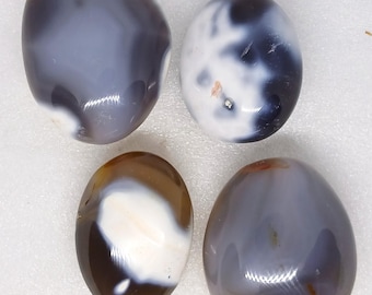 Orca agate palm stone polished Orca agate crystal palmstone small Orca agate freeform crystal black and white crystal decor white agate orca