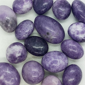 High quality lepidolite tumble 1/2 lbs or single stone - natural tumbled lepidolite crystal stone polished purple lepidolite pocket stone