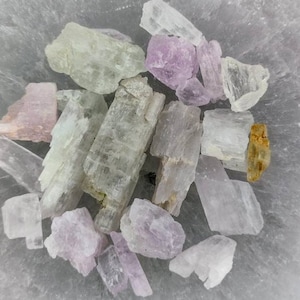 Raw Kunzite crystal lot multi colored kunzite rough crystal rare kunzite pink purple kunzite small kunzite for jewelry kunzite gemstone