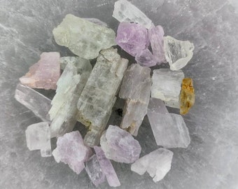 Raw Kunzite crystal lot multi colored kunzite rough crystal rare kunzite pink purple kunzite small kunzite for jewelry kunzite gemstone