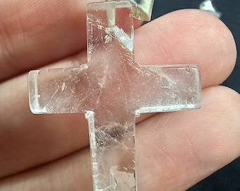 Clear quartz cross pendant high quality clear quartz pendant white quartz necklace natural crystal pendant cross necklace pendant cross gift