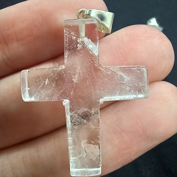 Clear quartz cross pendant high quality clear quartz pendant white quartz necklace natural crystal pendant cross necklace pendant cross gift