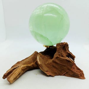 Large wooden sphere holder for 1 sphere Natural wood sphere stand Large crystal sphere display stand crystal ball sphere holder
