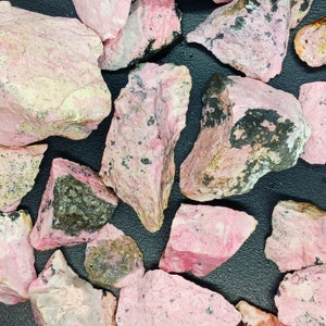 Raw Rhodonite crystal 1/2 lbs or single stone - natural rough Rhodonite stone large pink rhodonite rock high quality Rhodonite healing stone