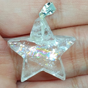 Clear quartz star pendant high quality clear quartz pendant white quartz necklace natural crystal pendant star necklace pendant star jewelry