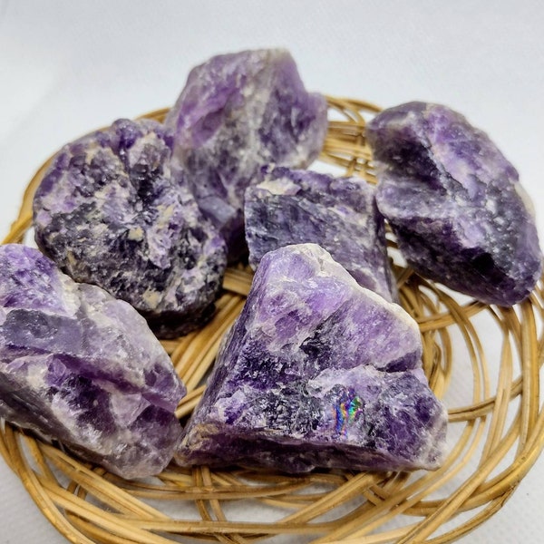 Raw amethyst crystal 1/2 lbs or single stone high quality amethyst purple crystal rough amethyst chunks healing stone for anxiety crystal