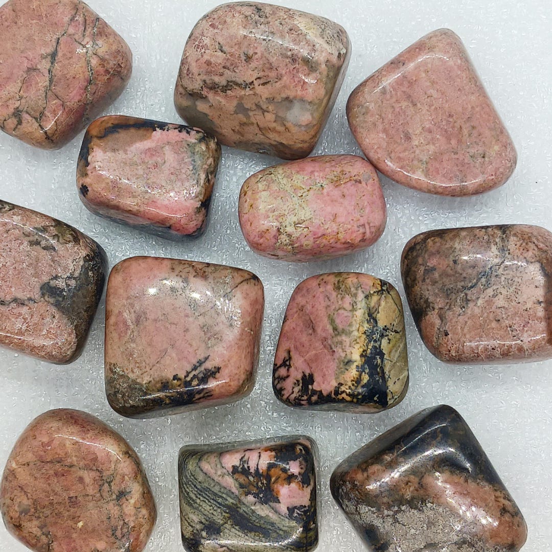 Tumbled Rhodonite Crystal: Pink Stone of Love, Heart Chakra Healing - Etsy