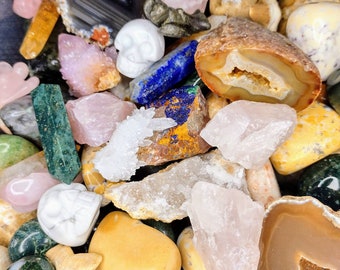 Kristallkonfetti kristallset sortiment av kristaller presentset naturlig helande sten kristall mysterium mix parti 1lbs (1 skopa) strumpafyllare