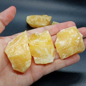 Raw orange calcite 2&quot;-2.5&quot; single stone natural orange calcite crystal stone from Mexico large rough calcite stone Halloween crystals