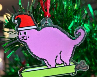 Cat Ornament, Funny Cat Ornament, Funny Cat Gifts, Cat Pooping Ornaments, Gift for Cat Lover, Gag gifts for Christmas, Made in the USA
