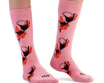 Feminist Socks, Smash the Patriarchy, Gift for Her, Sassy Socks, Unisex Crew Socks, Made in USA, Funny Socks, Burning Bra, Funny Socks