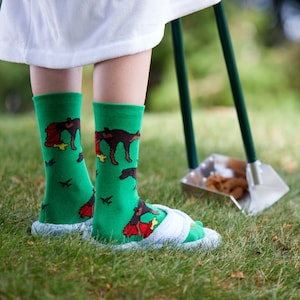 Dog Sock, Funny Socks, Made in USA, Socks for a Cause, Gift for Dog Lover, Unique Socks, Dog Pooping Socks, Dog Peeing Socks, Doberman Sock