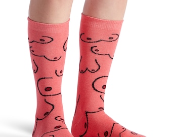 Boob Socks, Gift for Breast Cancer, Socks for Her, Funny Socks, Sassy Gifts, Breast Cancer, Adult Gifts, Titty Socks, Feminist Socks