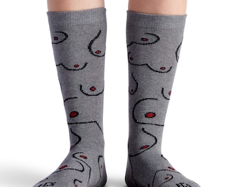Boob Socks, Gift for Breast Cancer, Socks for Her, Funny Socks, Unique Socks,  Sassy Gifts, Breast Cancer, Titty Socks, Feminist Socks