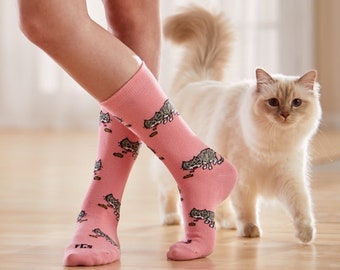 Cat Socks, Funny Socks, Socks for a Cause, Gift for Cat Person, Made in USA, Unique Socks, Gift for Cat Lover, Funny Cat Puking Socks