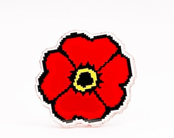 Pin for Veterans, Poppy Pin, Made in USA, Military Pin, Patriotic Accessories, Gift for Veterans, Gifts for Him,  Remebrance Day Pin,