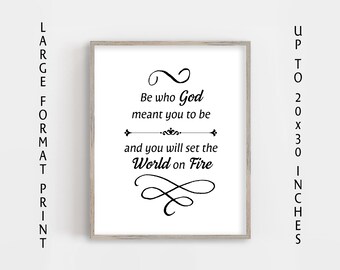 Be Who God Meant You To Be... St Catherine of Siena - Catholic Saint Printable - Large Format - High Quality Image includes multiple sizes