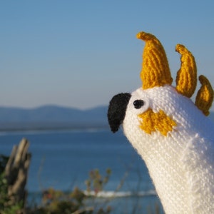 Knitted Australian native Sulphur crested cockatoo