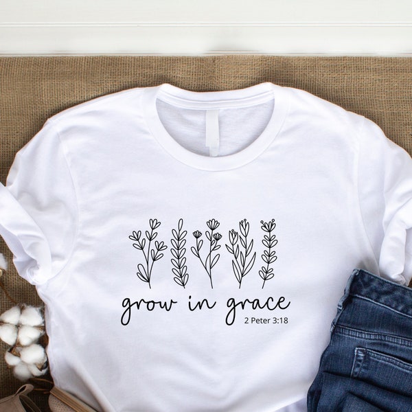 Flower grow in grace PNG-Datei, SVG-Dateien für Cricut, Frauen svg, Plant SVG