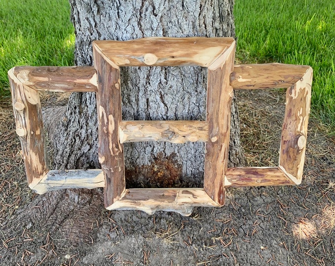 Log Picture Collage Frame, Log Cabin Decor, 4 X 6 Picture Frames