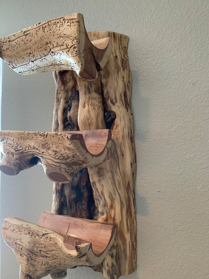 Log Wine Holder Rustic Wine Holder Juniper Etsy